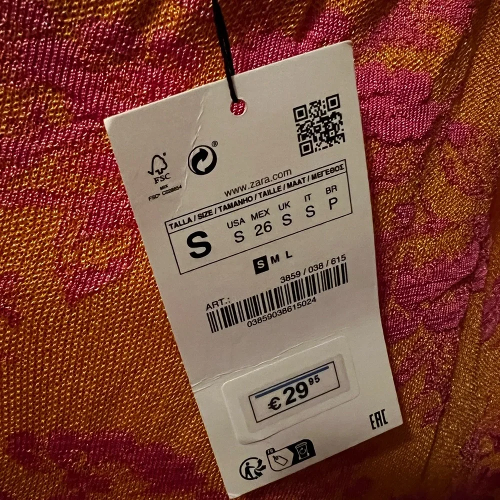 Zara Jacquard Knit Mini Dress Orange - Picture 4 of 5